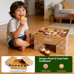 ganfaner large kraft catering tray with lids for picnic food desserts and outdoor gatherings