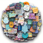 100pcs Motivational Quote Stickers Vinyl Waterproof Positive Inspirational Words For Water Bottles Book Laptop Back To School