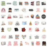 104 PCS Pink Bookish Stickers Waterproof Book Stickers waterproof vinyl sticker Aesthetic Kindle Stickers Bookish Gifts For Woman Girl for Laptop Cellphone Refrigerator Skateboard Adult Back To School
