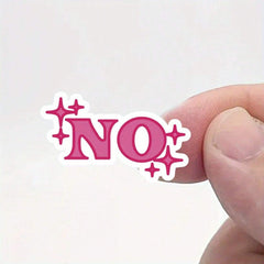 3pcs Small Pink No Mini Stickers Waterproof Waterbottle Stickers Tiny Stickers For Phone Case,Self-Adhesive, Single Use, Fade-Resistant, Perfect For Laptops, Water Bottles, refrigerator girls Cars Back To School