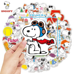 Peanuts 50pcs Sticker Cartoon Snoopy Dog Laptop Cup Helmet Picture Frame Skateboard Computer Decoration Waterproof Sticker A Lovely Gift For Family And Friends