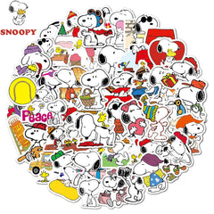 Peanuts 50pcs Sticker Cartoon Snoopy Dog Laptop Cup Helmet Picture Frame Skateboard Computer Decoration Waterproof Sticker A Lovely Gift For Family And Friends