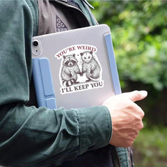 1/3PCS Funny You'Re Weird I'Ll Keep You Sticker Opossum Possum Raccoon Decal Sticker Suitable For Car Laptops Cups Tumblers Skater Sticky Note Library Bags Phones Refrigerator Vinyl Waterproof Sticker、