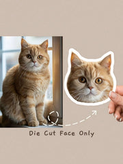 Custom Pet Photo Stickers Cute Pet Decoration Stickers Pet Photo Stickers Custom Portrait Stickers Custom Water Bottle Stickers Laptop Stickers Pet Memorial Stickers Gifts for Valentine's Anniversary Day Birthday Boyfriend/Girlfriend