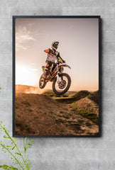 Sunset Leap: Dirt Bike Canvas Art