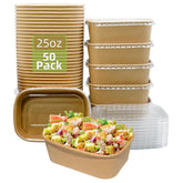Ganfaner 25oz Disposable Paper Bowls with Lids