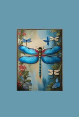Dragonfly Canvas Wall Art Poster