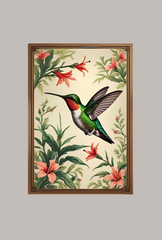 Hummingbird Canvas Wall Art Poster