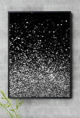 "Dazzling Shimmer: Silver Glitter Canvas Wall Art "