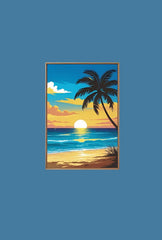 Tropical Sunset: Beach Canvas Wall Art