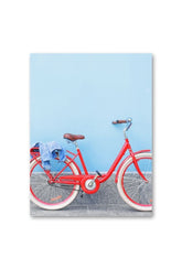 Retro Ride: Red Bicycle Canvas Art