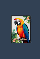 Tropical Serenade: Parrot Canvas Wall Art