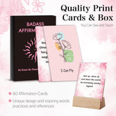跨境60张女性信念卡鼓励勇敢肯定卡每日激励搞怪恶作剧积极的女孩