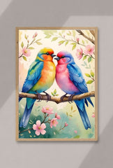Spring Serenade: Love Birds Canvas Art