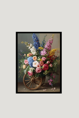 Gorgeous Wall Art Canvas Famous Painting Flower Cart for Cozy Home Touches-Ganfaner