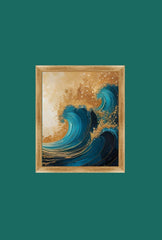 Glimmering Tides: Shiny Canvas Wall Art