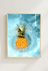 Tropical Splash: Pineapple Canvas Art