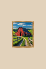 Rustic Red Barn Canvas: Farmhouse Charm for Your Walls