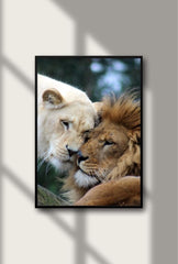 Eternal Bond: Lion & Lioness Canvas Art