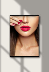 Crimson Kiss: Bold Lip Canvas Wall Art