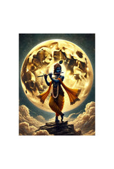 Moonlit Krishna: Divine Melody Canvas Art