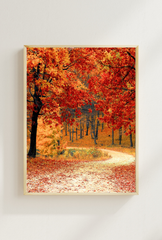 Autumn Blaze: Red Tree Canvas Art