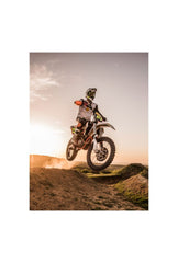 Sunset Leap: Dirt Bike Canvas Art