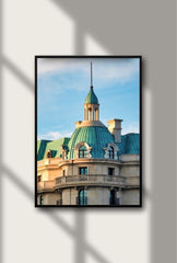Parisian Elegance: Turquoise Dome Architectural Canvas Art