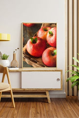 Crimson Harvest: Fresh Apple Canvas Art