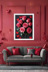 Ganfaner Valentine's Day Canvas Wall Art: Love Stitched in Color, Walls That Blush With Affection