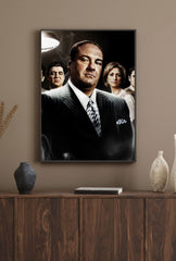 Sopranos: Tony's Crew Canvas Art - HBO Mafia Drama