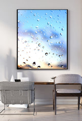 Raindrop Reflections Canvas: Serene Wall Art for Tranquil Spaces