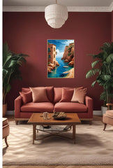 Azure Coast: Mediterranean Canvas Wall Art for Sun-Kissed Decor