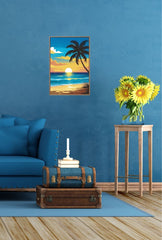 Tropical Sunset: Beach Canvas Wall Art