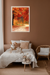 Autumn Blaze: Red Tree Canvas Art
