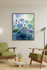 Serene Bloom: Watercolor Lotus Canvas Art