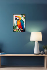 Tropical Serenade: Parrot Canvas Wall Art