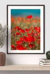 Crimson Bloom Canvas: Vibrant Red Flower Wall Art