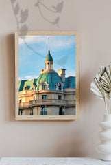 Parisian Elegance: Turquoise Dome Architectural Canvas Art