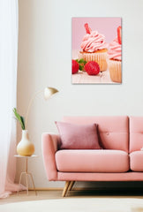 Sweet Strawberry Cupcake Canvas Art