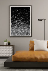 "Dazzling Shimmer: Silver Glitter Canvas Wall Art "