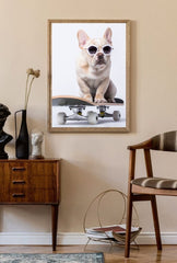 "Skate Paws" - French Bulldog Canvas Art