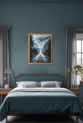 Mystic Journey Canvas Art - Foggy Road Forest Wall Decor