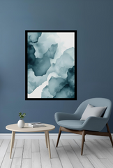 Wall Art Canvas: Duck Egg Blue That Breathes Softness-Ganfaner