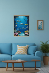Ganfaner Under the Sea Canvas Wall Art: Shells Whisper, a Tide of Charm on Your Walls