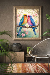 Spring Serenade: Love Birds Canvas Art