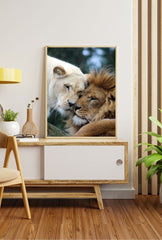 Eternal Bond: Lion & Lioness Canvas Art