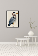 Heron Canvas Wall Art Poster