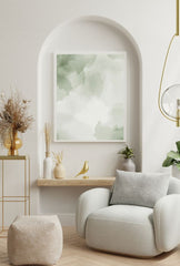 "Serene Sage: Calming Green Canvas Art for Tranquil Decor"