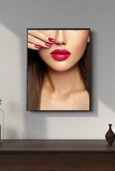 Crimson Kiss: Bold Lip Canvas Wall Art